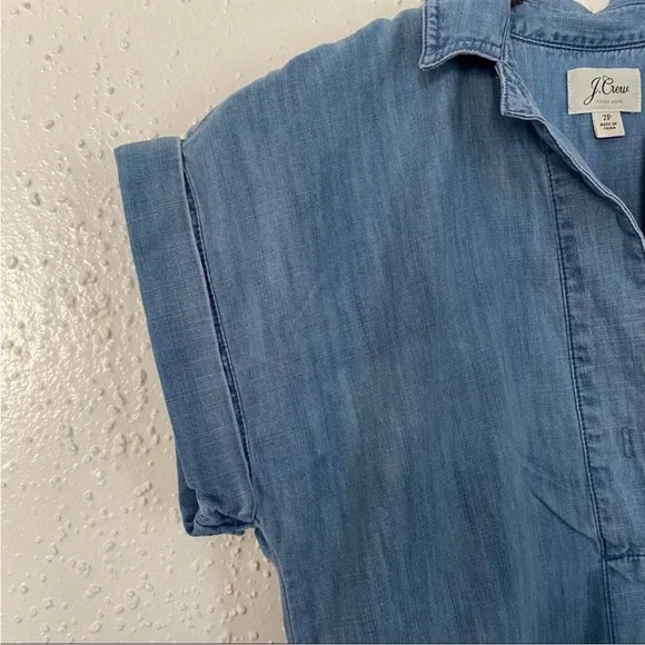J Crew denim top. Like new. Very cute and flattering! - Picture 3 of 6
